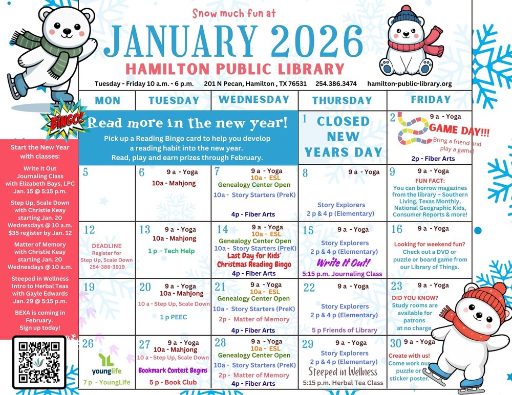 January 2026 Calendar of Events