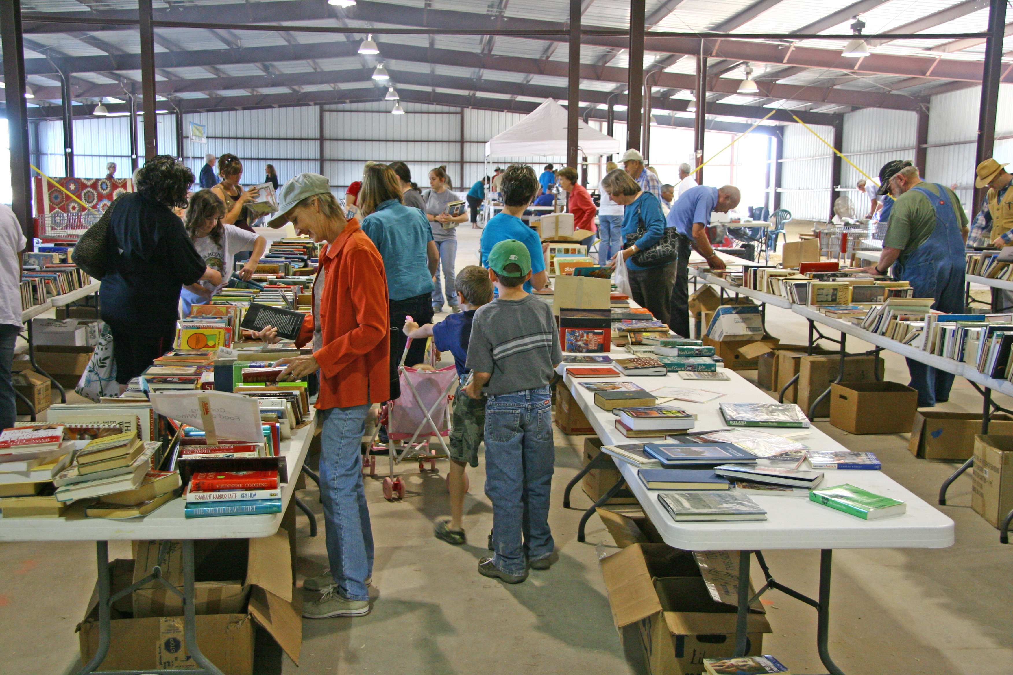 Shoppers look for bargains at FOL book sale, October 2011.JPG