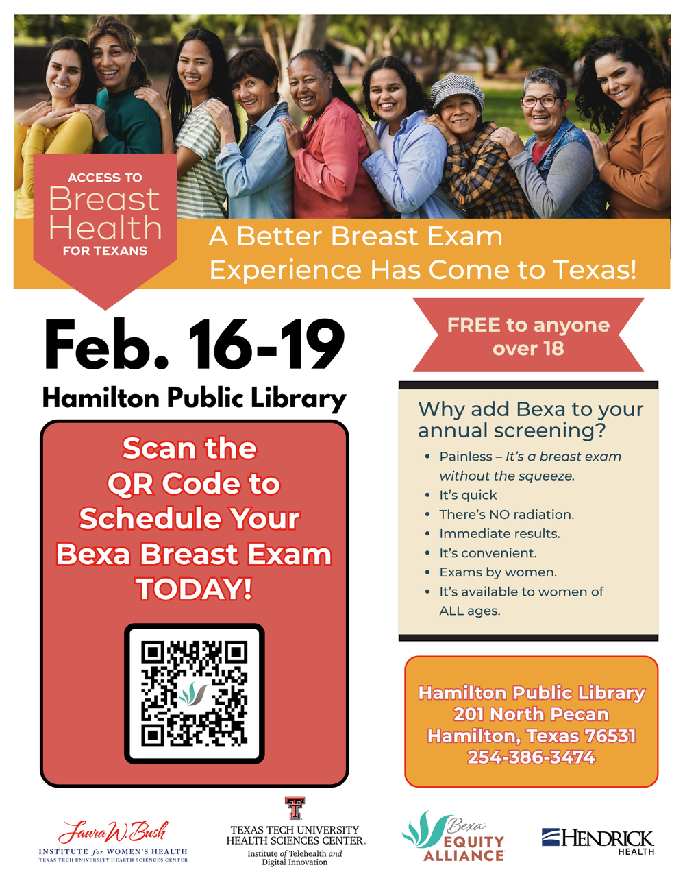 Feb. 16 - 19. Schedule your Bexa Breast Exam